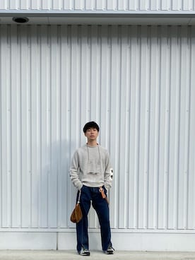 「KAIKO（カイコー）のアイテム（デニムパンツ）」を使った、Yutoさん（メンズ・168cm）の冬コーディネート