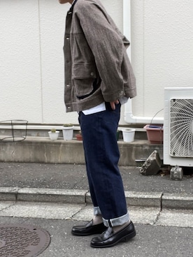 「YAECA」｜「アイテム（その他アウター）」を使った、はせがわさん（メンズ・168cm）の春コーディネート