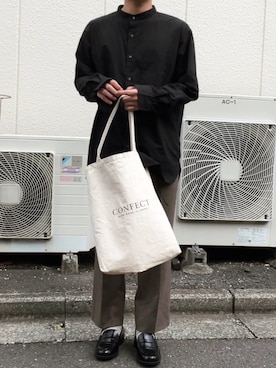 「confect（コンフォクト）のアイテム（バッグ）」を使った、はせがわさん（メンズ・168cm）の春コーディネート