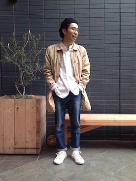 「MASTER&Co（マスターアンドコー）のアイテム（シューズ）」を使った、D_MALL 京都さん（メンズ・165cm）の春コーディネート