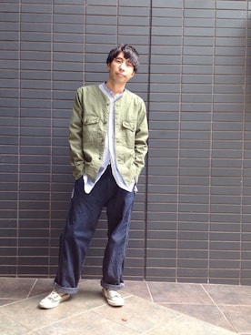 「ドミンゴ」｜「アイテム（ミリタリージャケット）」を使った、D_MALL 京都さん（メンズ・165cm）の春コーディネート