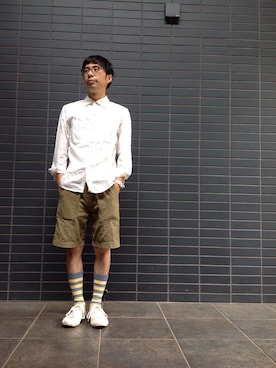 「MASTER&Co（マスターアンドコー）のアイテム（シューズ）」を使った、D_MALL 京都さん（メンズ・165cm）の夏コーディネート