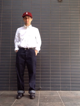 「MASTER&Co（マスターアンドコー）のアイテム（帽子）」を使った、D_MALL 京都さん（メンズ・165cm）の夏コーディネート