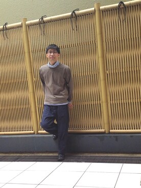 「OMNIGOD（オムニゴッド）のアイテム（スウェット）」を使った、D_MALL 京都さん（メンズ・165cm）の秋コーディネート