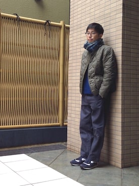 「OMNIGOD（オムニゴッド）のアイテム（ノーカラージャケット）」を使った、D_MALL 京都さん（メンズ・165cm）の秋コーディネート