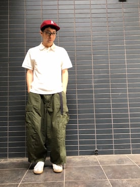 「MASTER&Co（マスターアンドコー）のアイテム（帽子）」を使った、D_MALL 京都さん（メンズ・165cm）の夏コーディネート