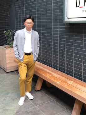 「RINEN（リネン）のアイテム」を使った、D_MALL 京都さん（メンズ・165cm）の秋コーディネート