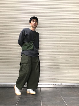 「MASTER&Co（マスターアンドコー）のアイテム（バッグ）」を使った、D_MALL 京都さん（メンズ・165cm）の秋コーディネート