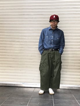「MASTER&Co（マスターアンドコー）のアイテム（帽子）」を使った、D_MALL 京都さん（メンズ・165cm）の冬コーディネート