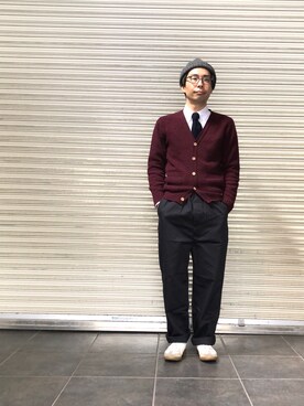 「OMNIGOD（オムニゴッド）のアイテム（パンツ）」を使った、D_MALL 京都さん（メンズ・165cm）の冬コーディネート