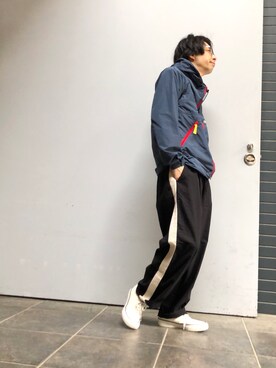 「ドミンゴ」｜「アイテム（ナイロンジャケット）」を使った、D_MALL 京都さん（メンズ・165cm）の春コーディネート