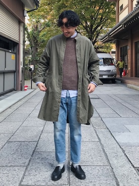 「RINEN（リネン）のアイテム」を使った、D_MALL 京都さん（メンズ・174cm）の秋コーディネート