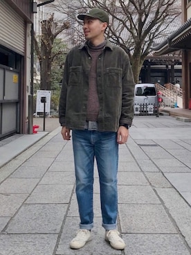 「OMNIGOD（オムニゴッド）のアイテム（ジャケット/アウター）」を使った、D_MALL 京都さん（メンズ・174cm）の冬コーディネート