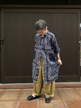 「ドミンゴ」｜「アイテム（シャツワンピース）」を使った、D_MALL 京都さん（レディース・152cm）の春コーディネート