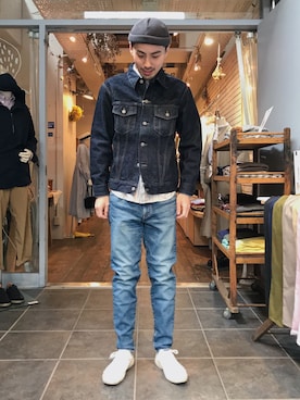 「OMNIGOD（オムニゴッド）のアイテム（ジャケット/アウター）」を使った、D_MALL 京都さん（メンズ・174cm）の春コーディネート