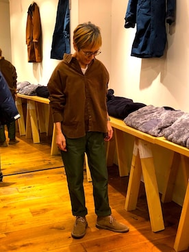 「ドミンゴ」｜「アイテム（シャツワンピース）」を使った、D_MALL 京都さん（レディース・152cm）の秋コーディネート