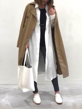 「H&M（エイチ・アンド・エム）のアイテム（トートバッグ）」を使った、ayaさん（レディース・161cm）の冬コーディネート