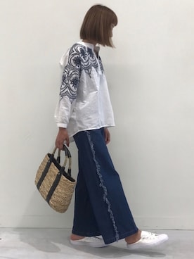 「アイテム（トートバッグ、その他）」を使った、ayaさん（レディース・161cm）の春コーディネート