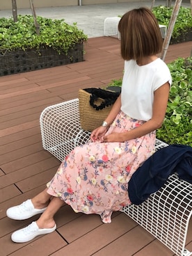 「ペーパーバッグ」｜「アイテム（デニムジャケット）」を使った、ayaさん（レディース・161cm）の春コーディネート