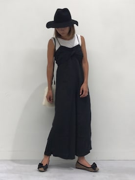 「copine（コピン）のアイテム（つなぎ/オールインワン）」を使った、ayaさん（レディース・161cm）の夏コーディネート