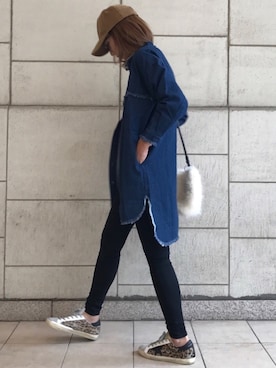 「コーデュロイキャップ」｜「アイテム（ジャケット/アウター）」を使った、ayaさん（レディース・161cm）の秋コーディネート