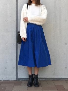 「ブルー x ホワイト」｜ayaさん（レディース・161cm）の冬コーディネート