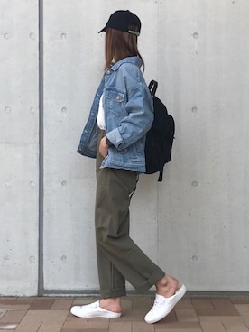 「キャップ女子」｜ayaさん（レディース・161cm）の春コーディネート