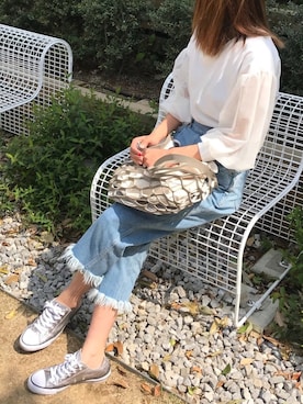 「チュールスリーブ」｜ayaさん（レディース・161cm）の春コーディネート
