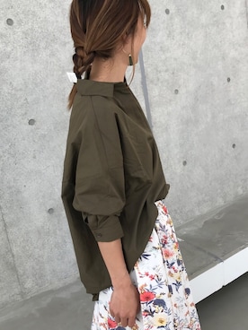 「スキッパーシャツ」｜「アイテム（アクセサリー）」を使った、ayaさん（レディース・161cm）の春コーディネート