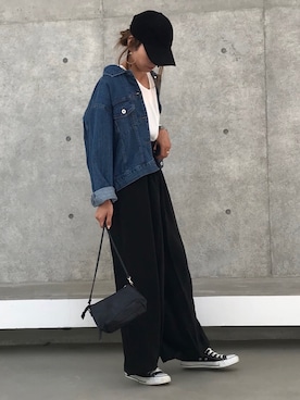 「H&M（エイチ・アンド・エム）のアイテム（ショルダーバッグ）」を使った、ayaさん（レディース・161cm）の春コーディネート