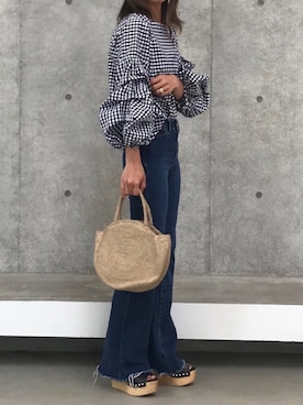 「フレアデニム」｜ayaさん（レディース・161cm）の春コーディネート