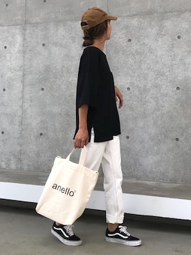 「オールドスクール」｜「アイテム（帽子）」を使った、ayaさん（レディース・161cm）の夏コーディネート