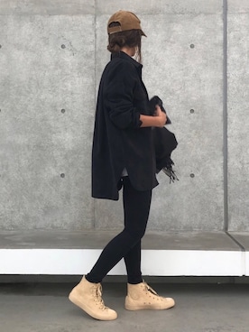 「3coins（3coins）のアイテム（キャップ）」を使った、ayaさん（レディース・161cm）の秋コーディネート