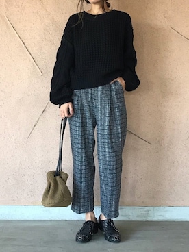 「ZARA（ザラ）のアイテム（その他シューズ）」を使った、ayaさん（レディース・161cm）の秋コーディネート