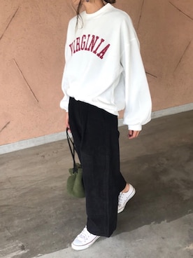 「トレーナー」｜ayaさん（レディース・161cm）の秋コーディネート