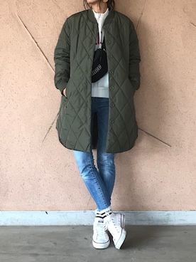 「キルティングコート」｜ayaさん（レディース・161cm）の冬コーディネート