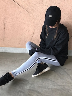 「キャップ女子」｜ayaさん（レディース・161cm）の冬コーディネート