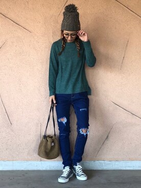 「14+（イチヨンプラス）のアイテム」を使った、ayaさん（レディース・161cm）の冬コーディネート