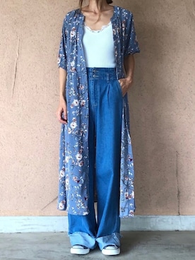 「ハイウエストデニム」｜ayaさん（レディース・161cm）の春コーディネート