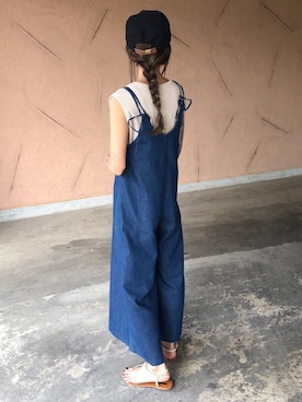「アイテム（つなぎ/オールインワン、その他）」を使った、ayaさん（レディース・161cm）の夏コーディネート