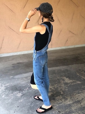 「ZARA（ザラ）のアイテム（オールインワン・サロペット）」を使った、ayaさん（レディース・161cm）の夏コーディネート