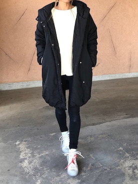 「off white（オフホワイト）のアイテム」を使った、ayaさん（レディース・161cm）の秋コーディネート