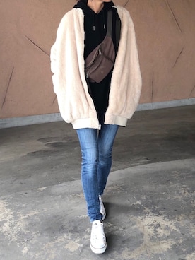 「アイテム（ブルゾン、その他）」を使った、ayaさん（レディース・161cm）の秋コーディネート