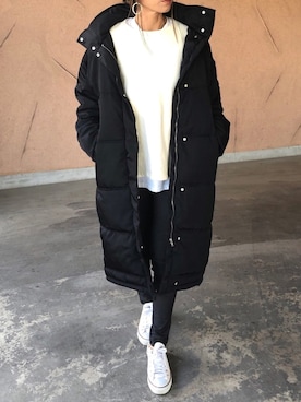 「スタッフセンバツ」｜「アイテム（ダウンジャケット/コート）」を使った、ayaさん（レディース・161cm）の冬コーディネート