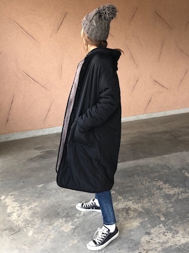 「アイテム（その他アウター、その他）」を使った、ayaさん（レディース・161cm）の冬コーディネート