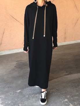 「スウェットワンピース」｜ayaさん（レディース・161cm）の冬コーディネート