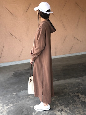 「スウェットワンピース」｜ayaさん（レディース・161cm）の冬コーディネート