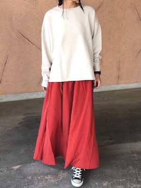 「アイテム（スウェット、その他）」を使った、ayaさん（レディース・161cm）の春コーディネート