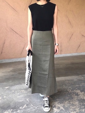 「アイテム（バングル/リストバンド）」を使った、ayaさん（レディース・161cm）の春コーディネート