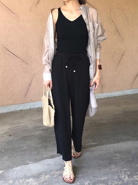 「アイテム（バングル/リストバンド）」を使った、ayaさん（レディース・161cm）の夏コーディネート